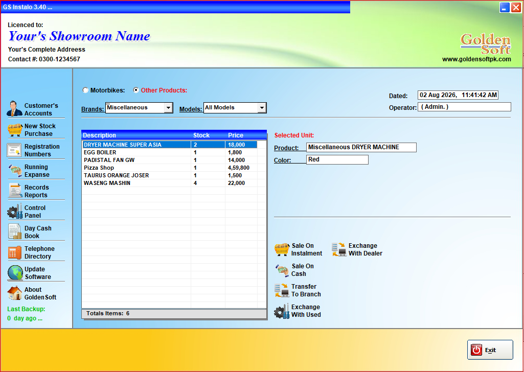 Instalments Sales Manag. System